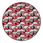 Christmas Santa Skull Pattern Print Round Floor Mat
