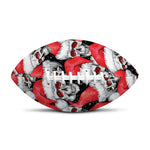 Christmas Santa Skull Pattern Print Rugby Ball