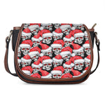 Christmas Santa Skull Pattern Print Saddle Bag