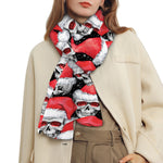 Christmas Santa Skull Pattern Print Scarf