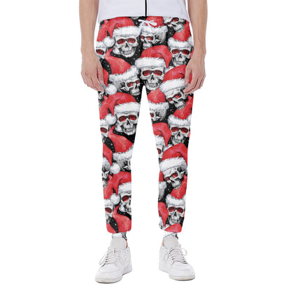 Christmas Santa Skull Pattern Print Scuba Joggers