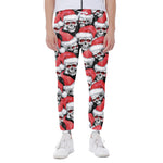 Christmas Santa Skull Pattern Print Scuba Joggers