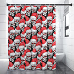 Christmas Santa Skull Pattern Print Shower Curtain