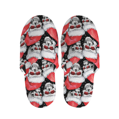 Christmas Santa Skull Pattern Print Slippers