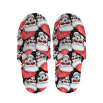 Christmas Santa Skull Pattern Print Slippers