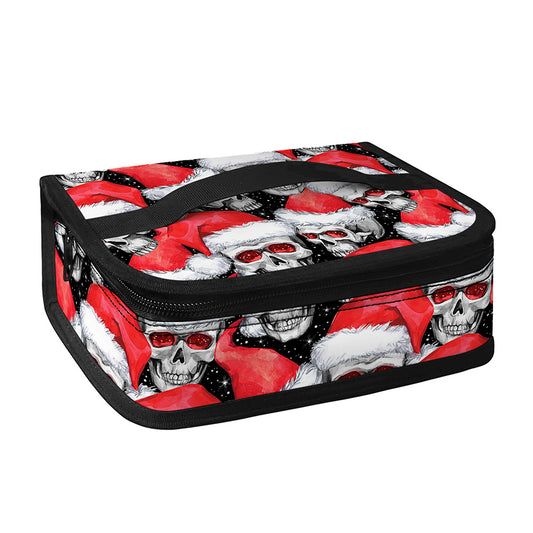 Christmas Santa Skull Pattern Print Small Lunch Bag