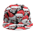 Christmas Santa Skull Pattern Print Snapback Cap