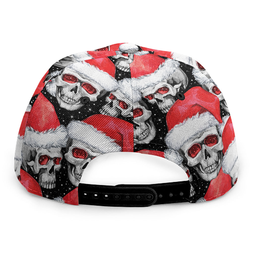 Christmas Santa Skull Pattern Print Snapback Cap