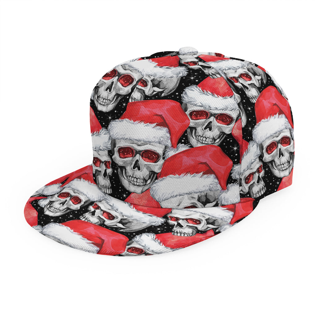 Christmas Santa Skull Pattern Print Snapback Cap
