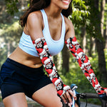 Christmas Santa Skull Pattern Print Sun Protection Arm Sleeves