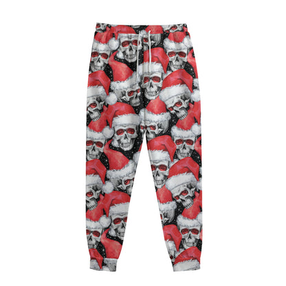 Christmas Santa Skull Pattern Print Sweatpants