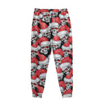 Christmas Santa Skull Pattern Print Sweatpants