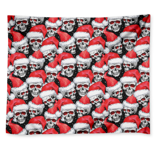 Christmas Santa Skull Pattern Print Tapestry