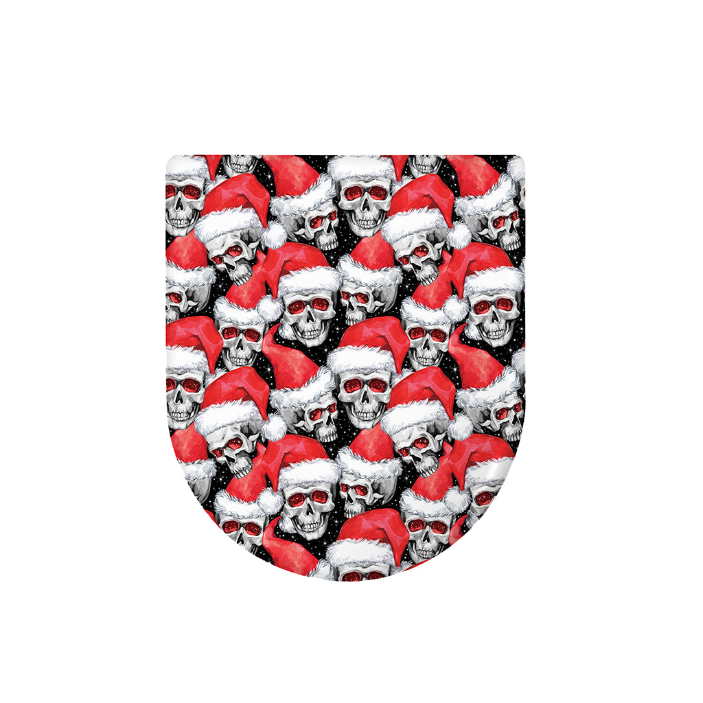 Christmas Santa Skull Pattern Print Toilet Lid Cover