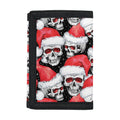 Christmas Santa Skull Pattern Print Trifold Wallet