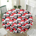 Christmas Santa Skull Pattern Print Waterproof Round Tablecloth