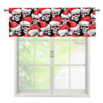 Christmas Santa Skull Pattern Print Window Valance