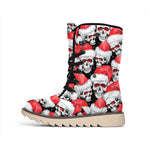Christmas Santa Skull Pattern Print Winter Boots