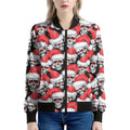 Christmas Santa Skull Pattern Print Women's Bomber Jacket