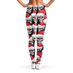 Christmas Santa Skull Pattern Print Women's Leggings