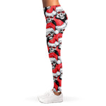 Christmas Santa Skull Pattern Print Women's Leggings