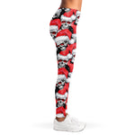 Christmas Santa Skull Pattern Print Women's Leggings