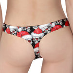 Christmas Santa Skull Pattern Print Women's Thong