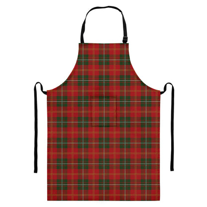 Christmas Scottish Tartan Pattern Print Bib Apron With Pocket