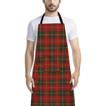 Christmas Scottish Tartan Pattern Print Bib Apron With Pocket