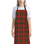 Christmas Scottish Tartan Pattern Print Bib Apron With Pocket