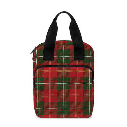 Christmas Scottish Tartan Pattern Print Bible Tote Bag