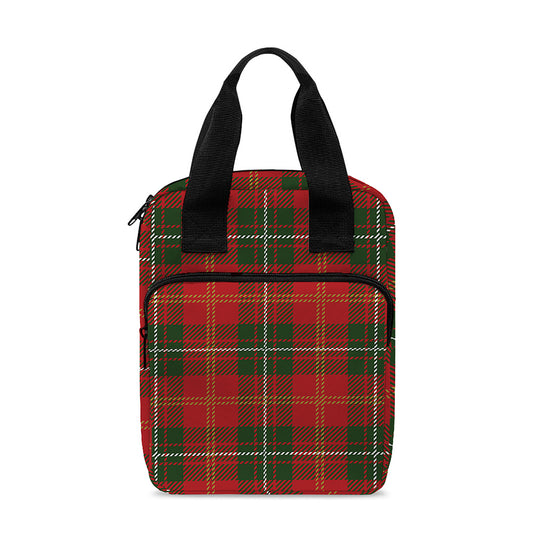 Christmas Scottish Tartan Pattern Print Bible Tote Bag