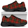 Christmas Scottish Tartan Pattern Print Black Chunky Shoes