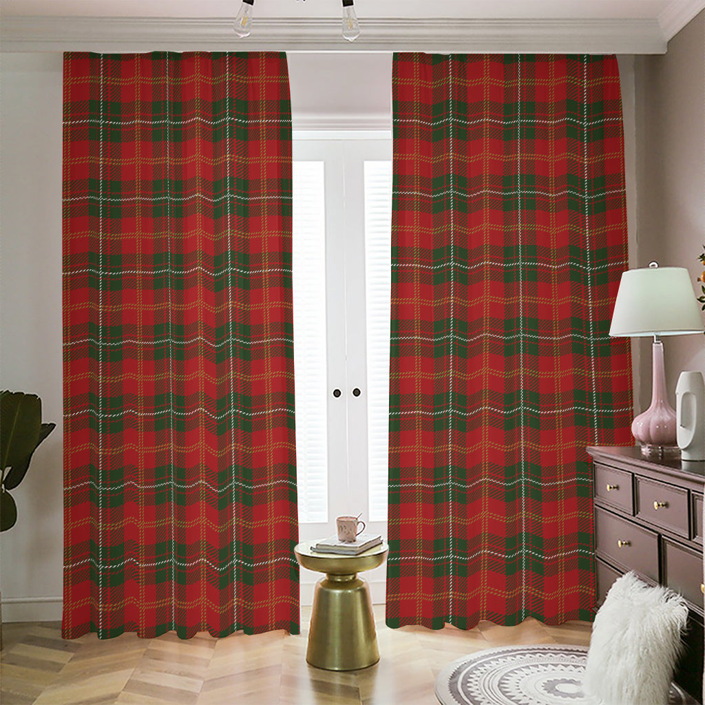 Christmas Scottish Tartan Pattern Print Blackout Pencil Pleat Curtains