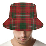 Christmas Scottish Tartan Pattern Print Bucket Hat