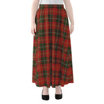 Christmas Scottish Tartan Pattern Print Chiffon Maxi Skirt