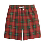 Christmas Scottish Tartan Pattern Print Cotton Shorts
