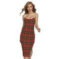 Christmas Scottish Tartan Pattern Print Cross Back Cami Dress