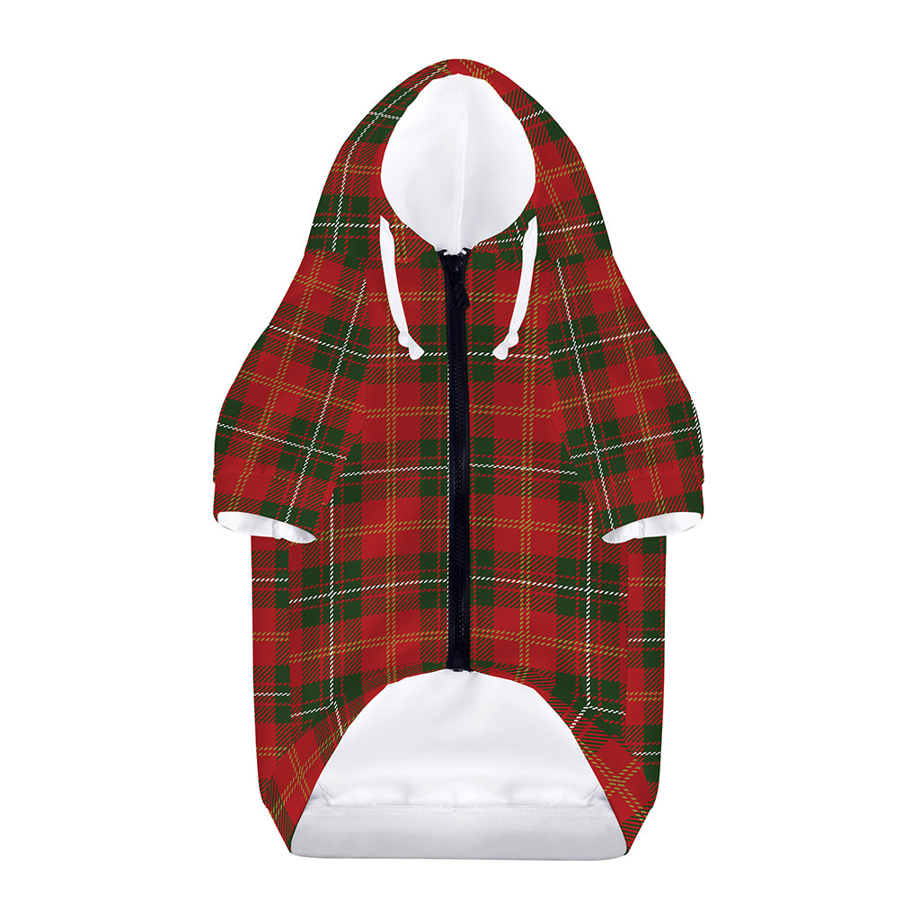 Christmas Scottish Tartan Pattern Print Dog Zip Up Hoodie