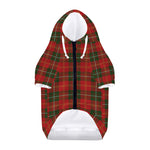Christmas Scottish Tartan Pattern Print Dog Zip Up Hoodie