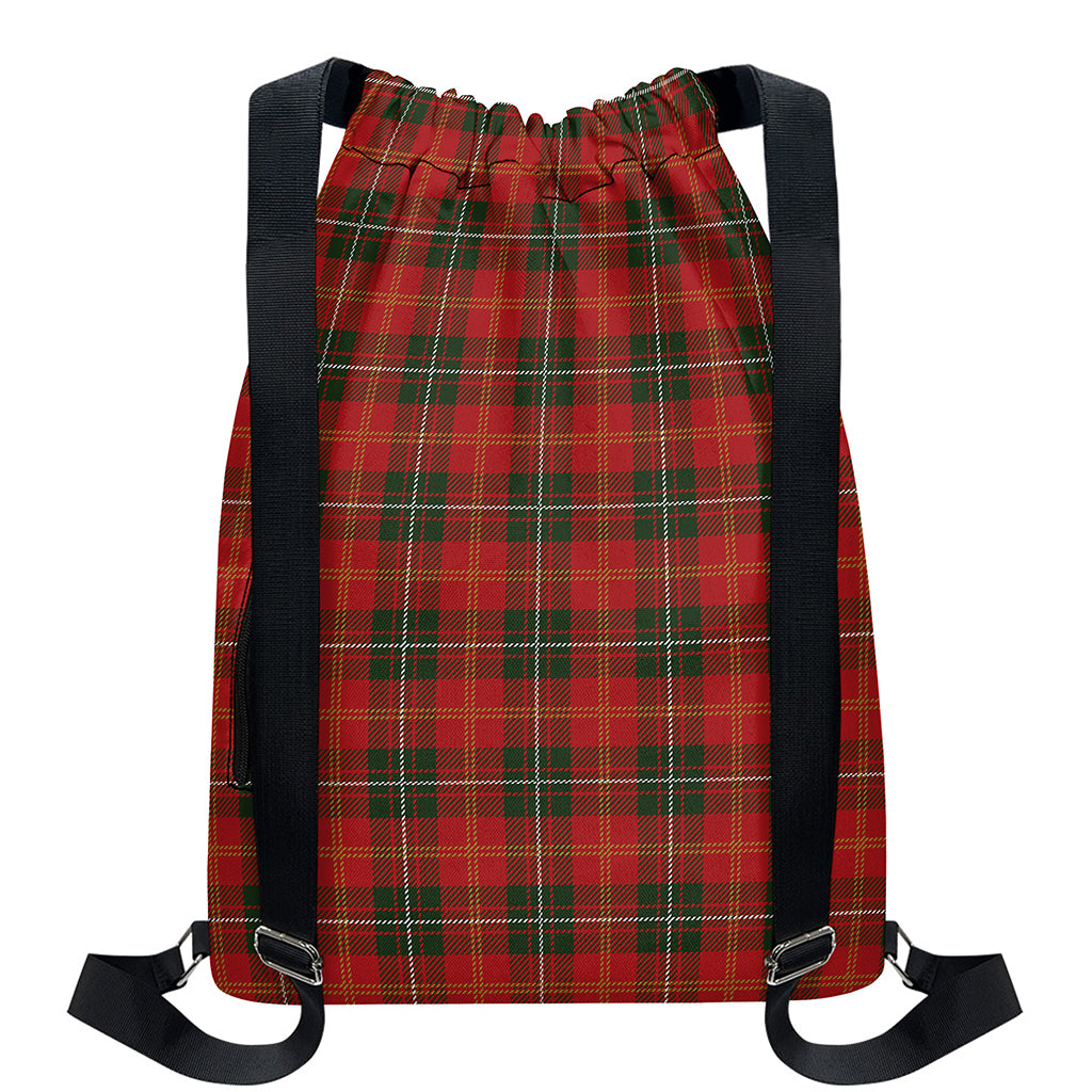 Christmas Scottish Tartan Pattern Print Drawstring Backpack