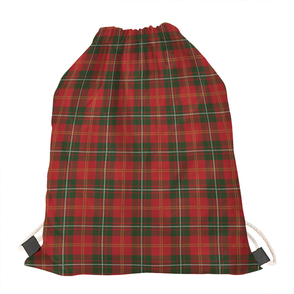 Christmas Scottish Tartan Pattern Print Drawstring Bag