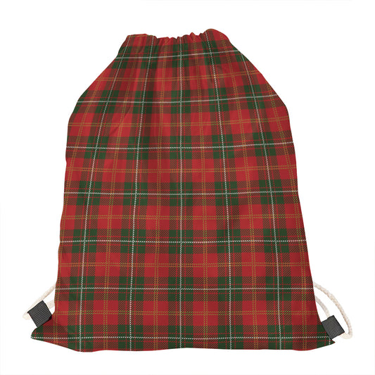 Christmas Scottish Tartan Pattern Print Drawstring Bag