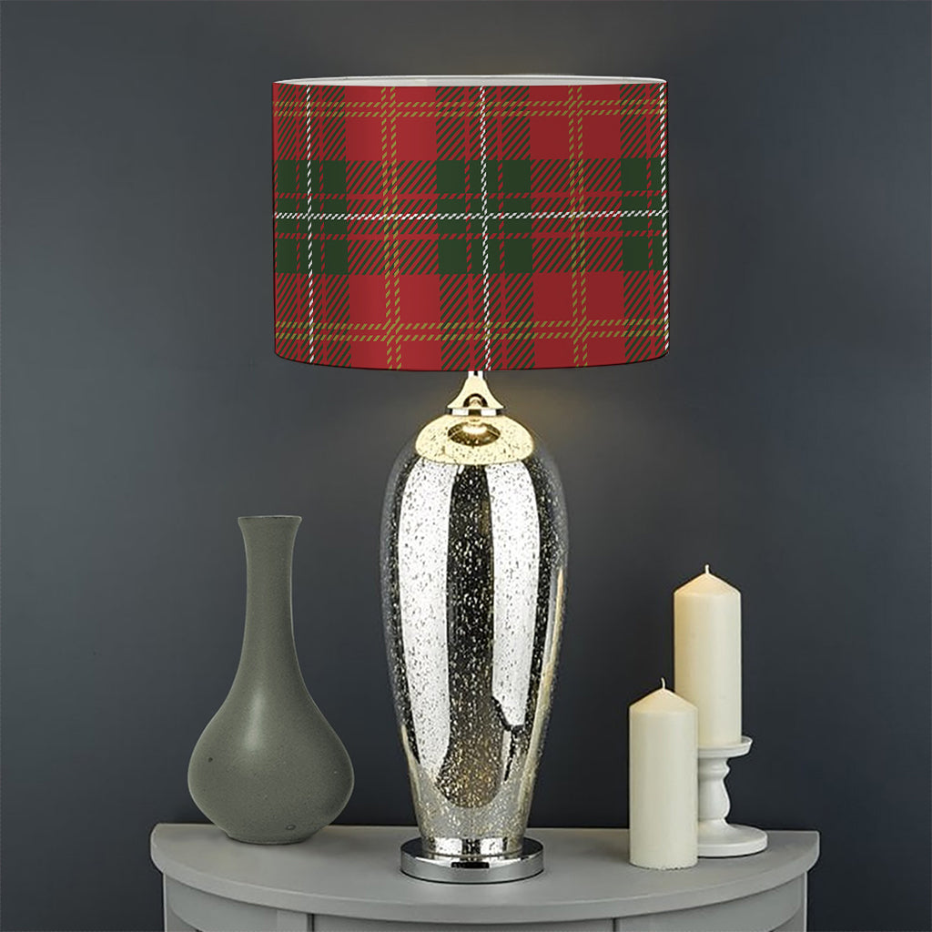 Christmas Scottish Tartan Pattern Print Drum Lamp Shade