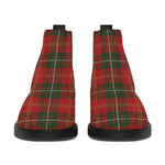 Christmas Scottish Tartan Pattern Print Flat Ankle Boots