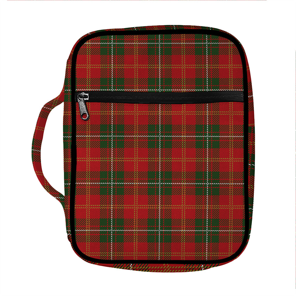Christmas Scottish Tartan Pattern Print Front Pocket Bible Bag