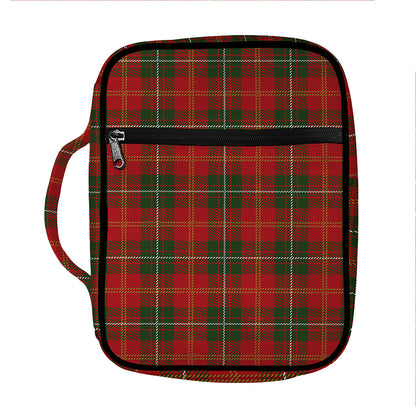 Christmas Scottish Tartan Pattern Print Front Pocket Bible Bag
