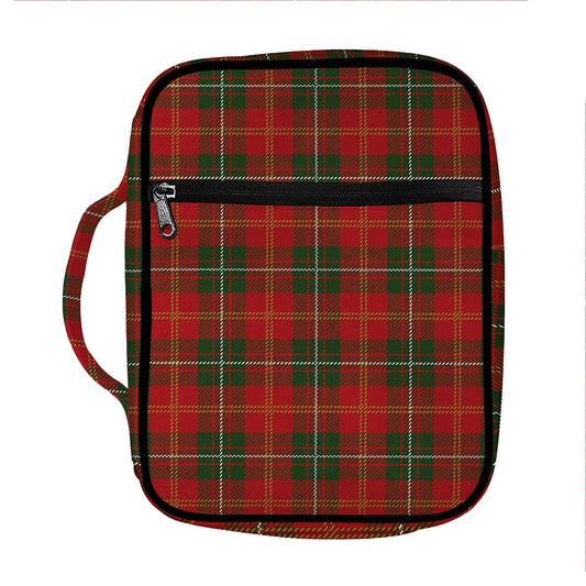 Christmas Scottish Tartan Pattern Print Front Pocket Bible Bag