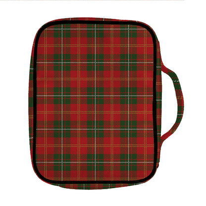 Christmas Scottish Tartan Pattern Print Front Pocket Bible Bag