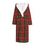 Christmas Scottish Tartan Pattern Print Hooded Bathrobe